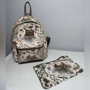 Loungefly Harry Potter Cream and Brown Map Mini Backpack